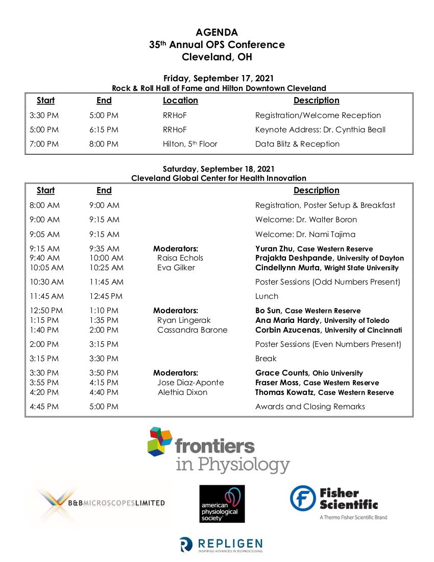 OPS2021 Agenda and Poster Sessions